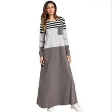 Мусульманское abaya Макси платье в полоску кимоно длинные халаты Туника свободный стиль Jubah Рамадан Ближний Восток Арабский исламский одежда RQ704