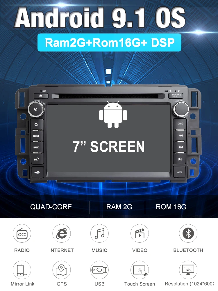 Bonroad 10,25 ''Android 9,1 Full Touch автомобильный видео плеер для GMC Sierra Yukon Denali Acadia Sava Радио Rds gps навигация(без DVD