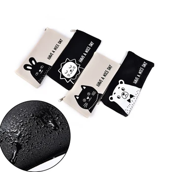 

Cute Pen Storage Bags Animal Lion Bear Rabbit Cat Pencil Bag Papelaria Canvas Pencil Case Stationery Escolor School Supplies