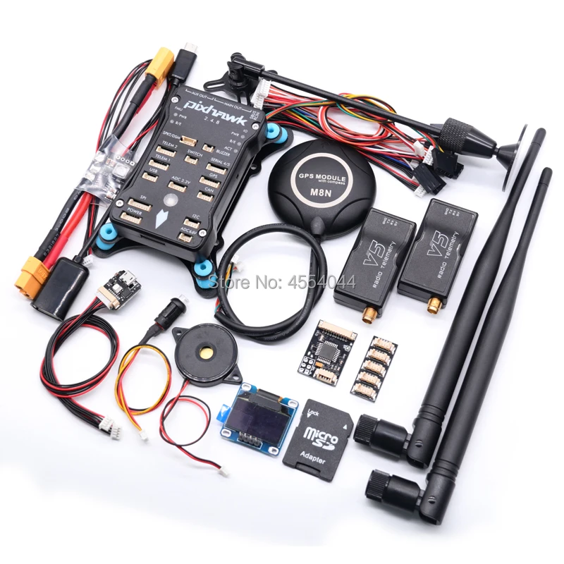 Pixhawk 2.4.8 PX4 PIX 32 Bit Flight Controller+M8N GPS+ 433/915Mhz 100/500mw Radio Telemetry+Safety Switch+Buzzer+rgb+I2C+ 4G SD