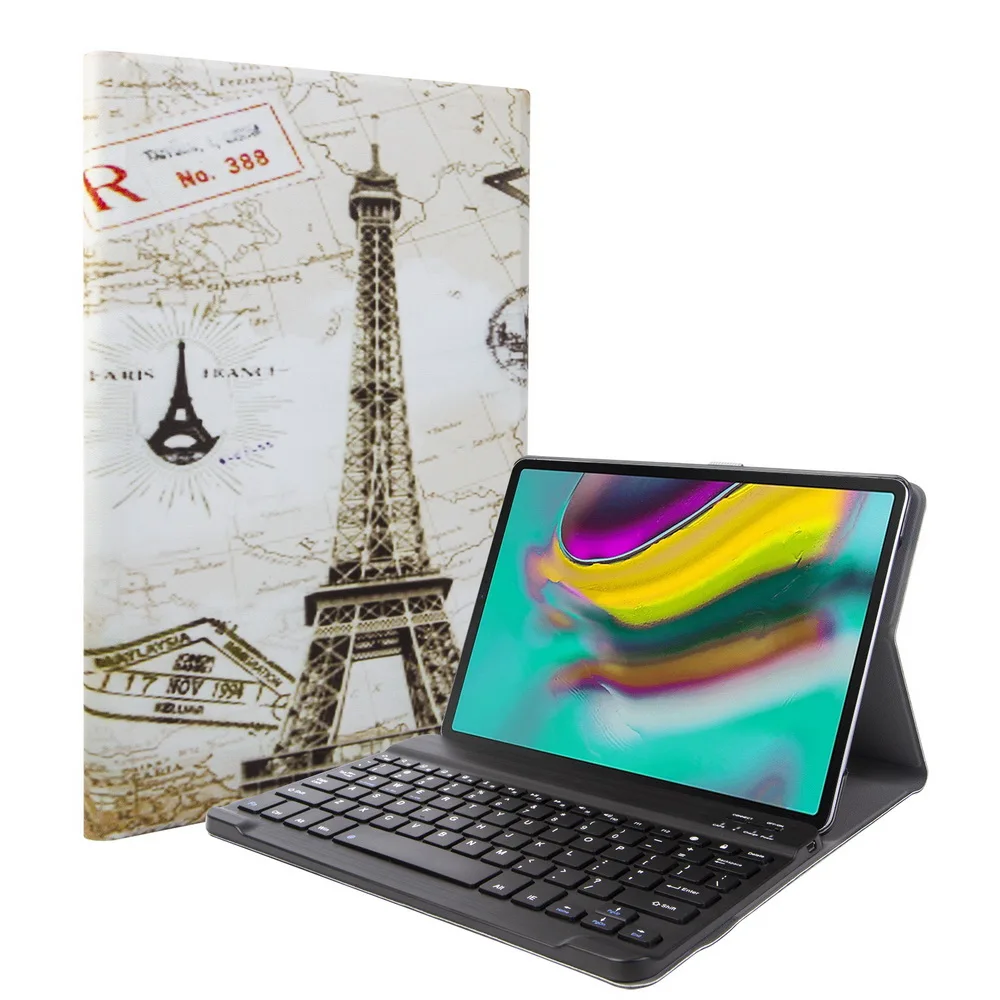 Чехол из тонкой кожи, чехол для Apple, iPad 9,7 A1822 A1893 5-го поколения, беспроводная удаляемая Bluetooth клавиатура - Цвет: Шампанское