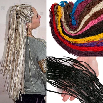 

Crochet Braid Hair extensions zizi Hair Box Braids 50 roots/piece Blonde Grey strands Braiding Hair Small Twist