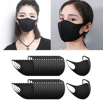 

30 lot Outdoor Anti Dust Pollution Mouth Mask Cotton Cute PM2.5 Mouth Mask Breathable Face Mask Black