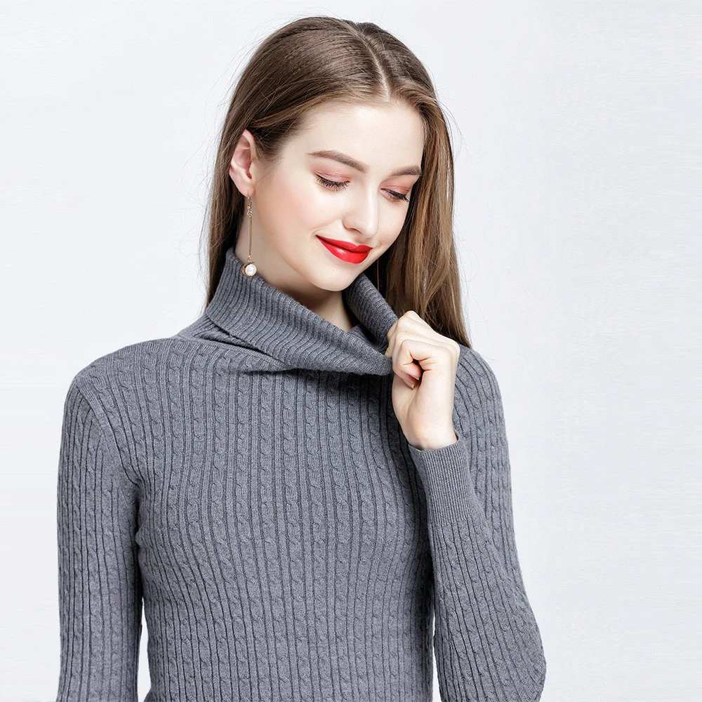 Womens Sweaters Winter Turtleneck Sweater Women Pullover Lady Knitted Sweater Casual Soft Slim Femme Elasticity Pullovers