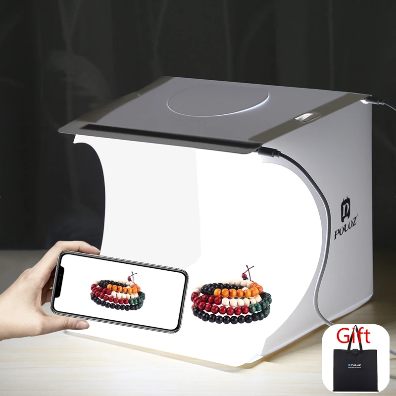 

Mini Photo Studio 20cm Mini Photo Box Studio Shadowless Light Lamp Panel Pad+Studio Shooting Tent White Light Box Tent Box Kit