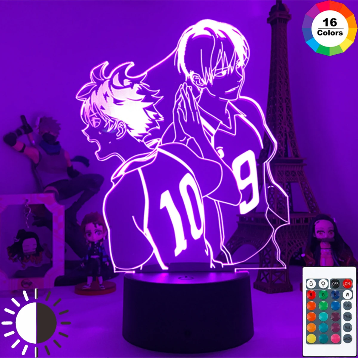 Фигурка Хината шойо кагеяма тобио аниме лампа Haikyuu комикс ночник светодиодный