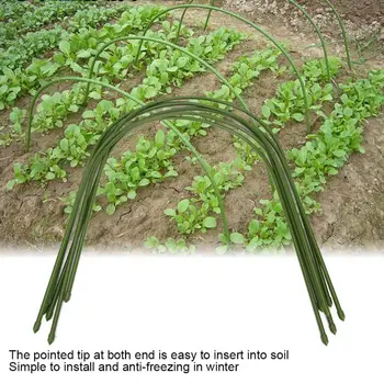 

Greenhouse Support Frame 6Pcs Plastic-Coated Steel Pipe Greenhouse Hoop Arch Shape Support Frame Gardening Accessories