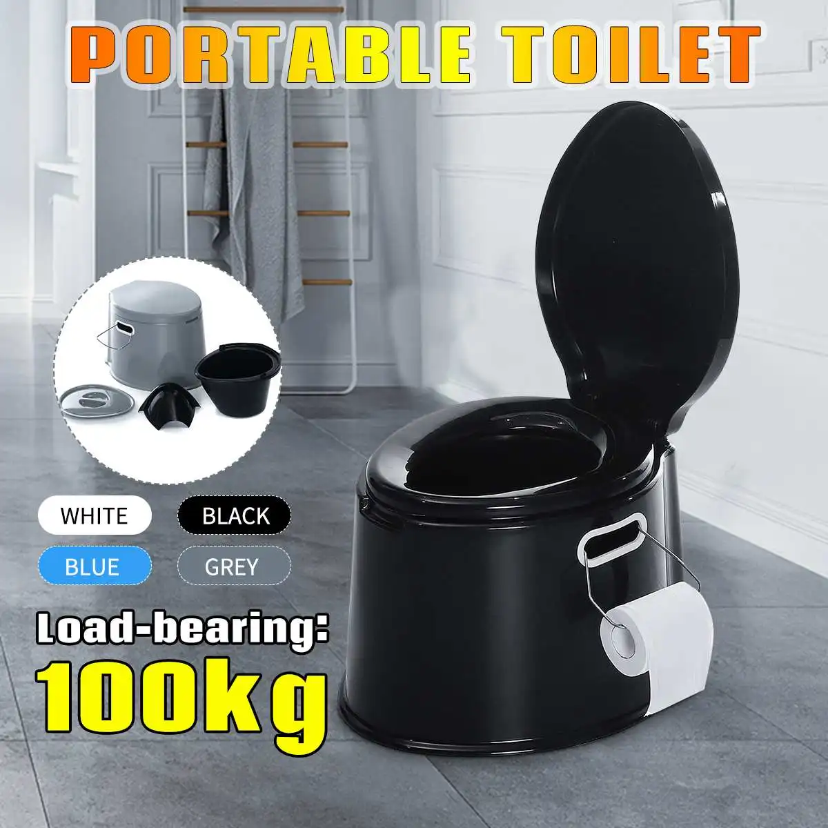 5L Portable Toilet Seat For Camping Toilet Travel Hiking Outdoor Indoor Potty US 