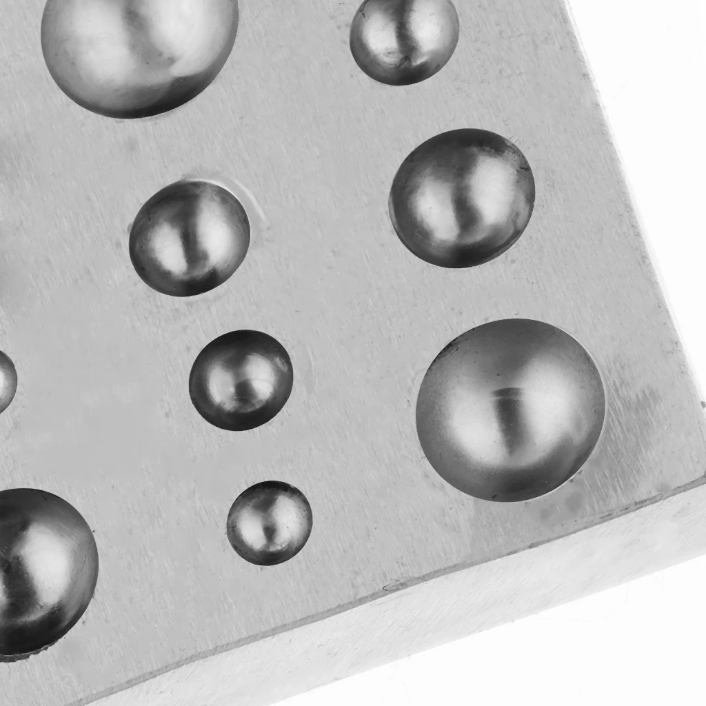 

Smooth Square Dapping Block - 14 Half-Spheres 4mm to 19mm, Punch Doming Goldsmithing Manufacturing Jewellery Jewelers Tools