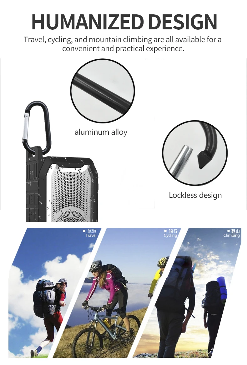 Беспроводной bluetooth динамик открытый водонепроницаемый громкоговоритель bluetooth с микрофоном Портативный Поддержка TF карты fm-радио для мобильного телефона