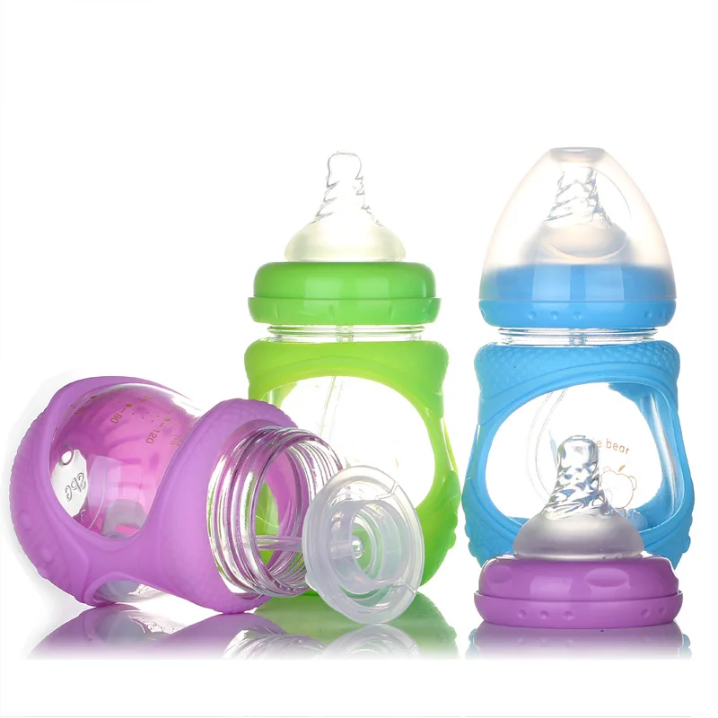

Apple xiong Feeding Bottle Newborns Wide Mouth Feeding Bottle Explosion-Proof Glass Baby Feeding Bottle 150ml