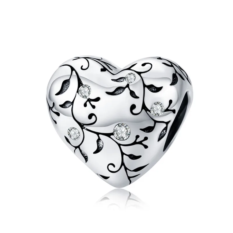 Fit Pandora браслет серебро 925 CZ Сердце Кошка лапа эльф метла дьявол талисманы S925 Морская звезда лист замок бусы с пчёлкой DIY ювелирные изделия - Окраска металла: ass1323
