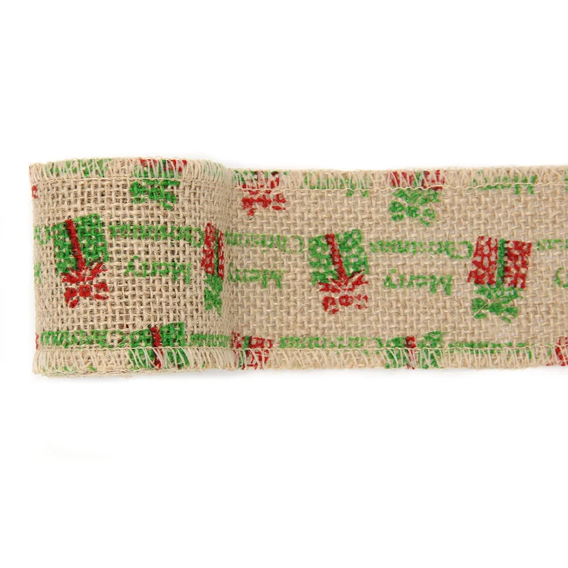 2M/Roll Jute Burlap Ribbon Christmas Wedding Gift Linen Strip Thick Twine Burlap String Wrapping DIY Manual Clothing Accessories