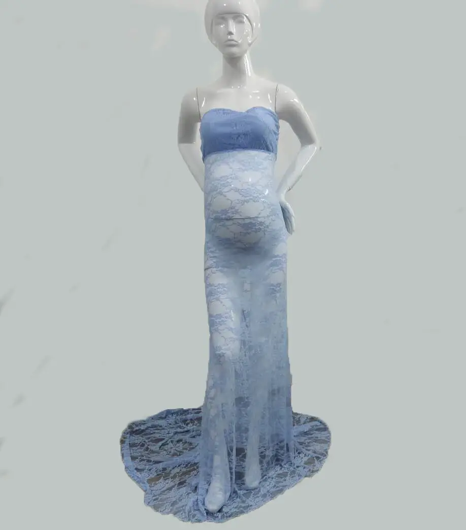 Sexy Lace Maternity Dresses Photography Props Long Fancy Pregnancy Dress Shoulderless Maxi Gown For Pregnant Women Photo Shoots (5)