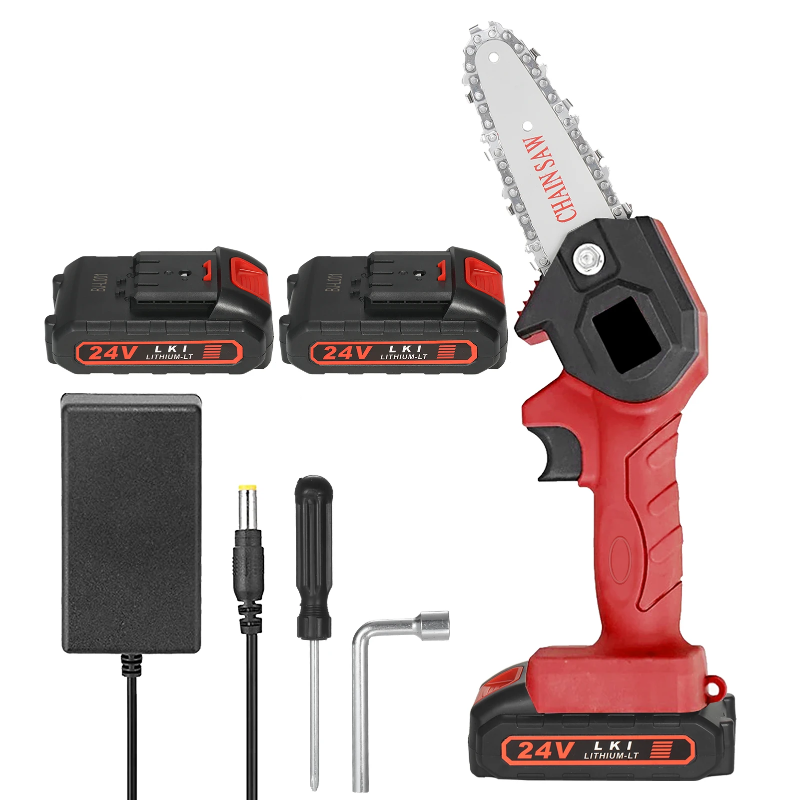 24V Mini Chainsaw 4 Inch 2x1500mAh Cordless Power Chain Saws Portable 24V Mini Chainsaw 4 Inch 2x1500mAh Cordless Power Chain Saws Portable