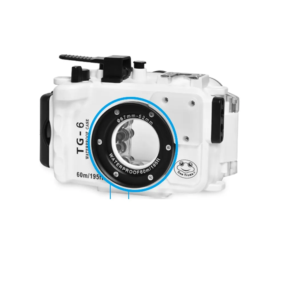 Seafrogs 60 m/195ft Водонепроницаемый подводный корпус камеры чехол для Olympus TG-6