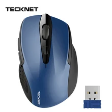 TeckNet USB 2,0 приемник беспроводная мышь 2600 dpi Регулируемая 2,4 GHz эргономичные мыши USB оптическая компьютерная мышь для ноутбука PC мышь