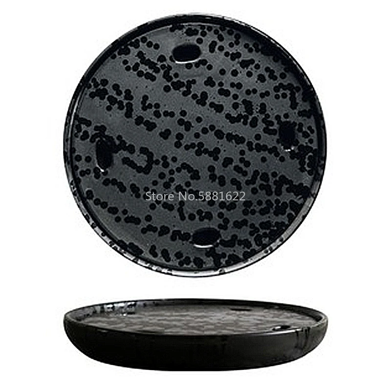 Creative Sashimi Dry Ice Plate Japanese Salmon Seafood Sushi Restaurant High-end Flat Plate Serving