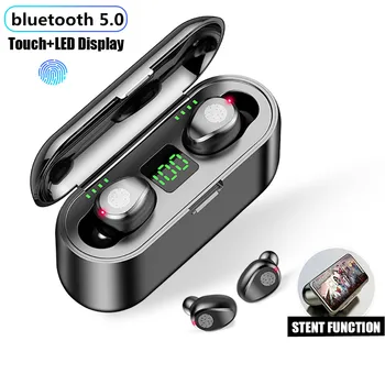 

F9 TWS Earphones Wireless Bluetooth 5.0 Waterproof HIFI In-ear Earphones Sports Headset Support iOS/Android Phones HD Call