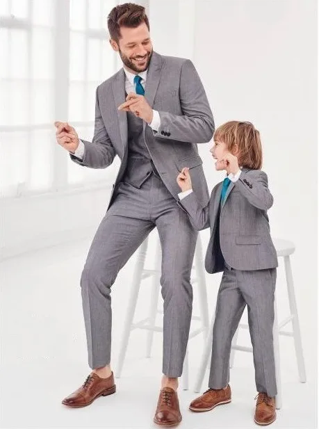 TPSAADE Business Suits Fashion Family Matching Suit Formal Tuxedo Groom Wedding Suits For Men Kids Boy Party Prom Blazer Suit