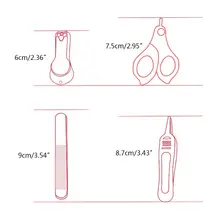 4 в 1 детский набор для ухода за ногтями с милый чехол для новорожденных Детский Набор для маникюра и педикюра 72XC