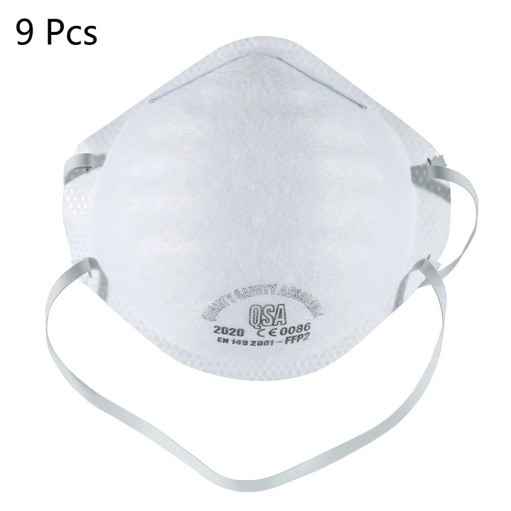 

9 Pcs Non-woven Masks Anti Influenza Respirator Anti-Fog FFP2 Round Mask Dust Mask Anti Pm2.5 Face Adults and child mask