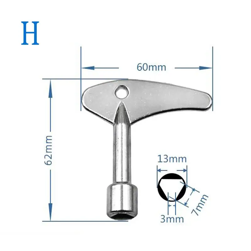 Многофункциональные гаечные ключи 4 способа Универсальный треугольный ключ водопроводчик ключи треугольник для электрический счетчик газа шкаф радиаторы - Цвет: H