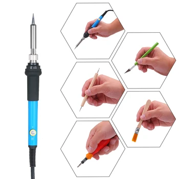 

Hot 101pcs Wood Burning Kit Adjustable Temperature Pyrography Pen for Wood Burning Embossing Carving with Stencils Screwdrivers