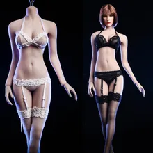 

18XG25 1/6 Lace Sling Stocking Suspenders Tightst Set Of Clothes Sexy lingerie for 12 Inch Hot Toys body Female Figure