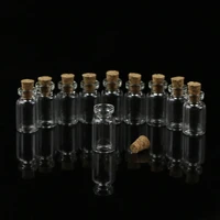 10pcs Mini Glass Wish Bottle Vial with Cork Stopper Storage Pendant 0.5/1/2/20mL P82C 2