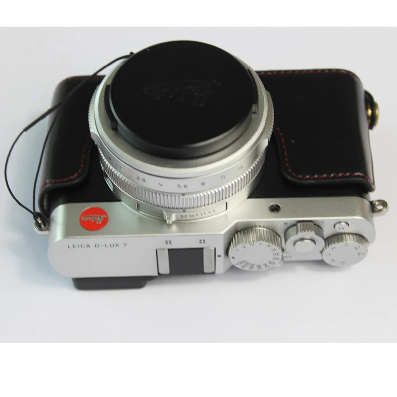 Из искусственной кожи чехол для leica D-LUX7 d-lux 7 d7 чехол для портативной камеры Половина Чехол с отверстием батареи из натуральной кожи