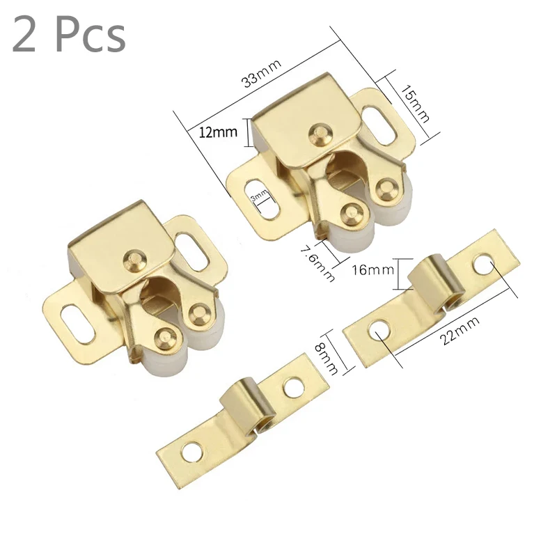 2 шт Дверной доводчик стопор магнит Буфер Заслонки шкаф ловит держатель с винтами шкаф аппаратная фурнитура мебельная фурнитура - Цвет: golden 2pcs