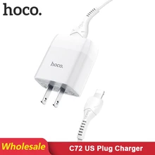 HOCO C72 20 шт./лот 5 в 2.1A USB зарядное устройство для iPhone 11 Xs Max US Plug настенное зарядное устройство адаптер для samsung Xiaomi huawei