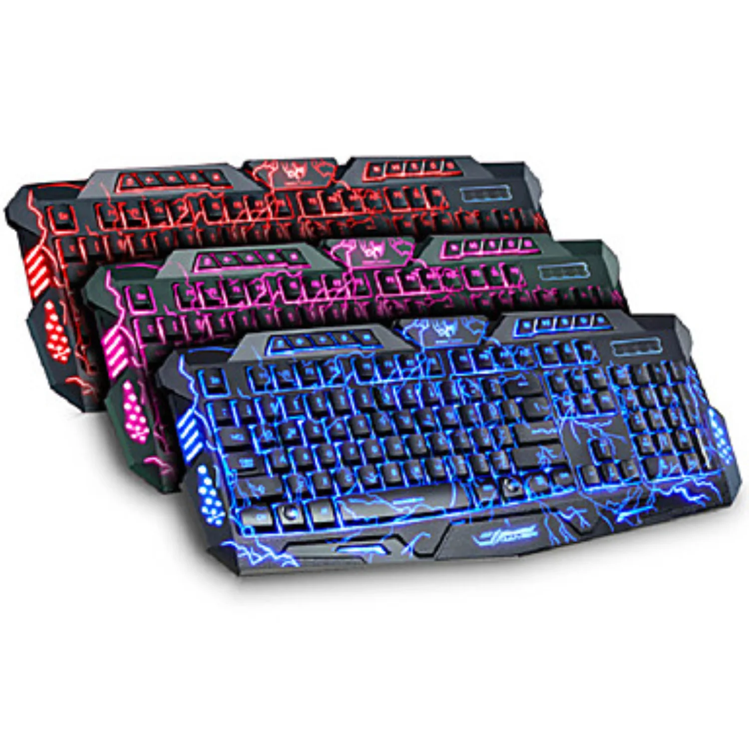 

M200 Desktop Laptop Computer USB Cable Three-Color Shining Crack Gaming Keyboard