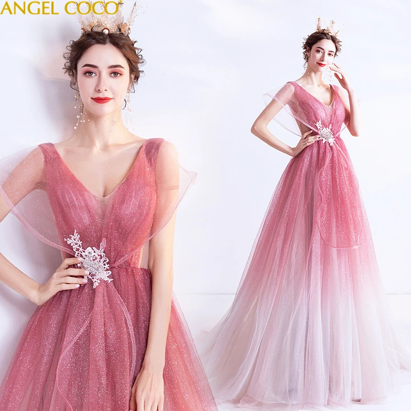 

Maternity Dress Robe De Soiree Lace Dubai Evening Dresses Gradient Elegant Floor length Gown Party Prom Dresses Abendkleider