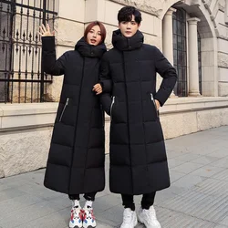 Women White Duck Down Jackets Men Winter Thick Warm Hooded Outerwear Female Casual Solid Long Outerwear