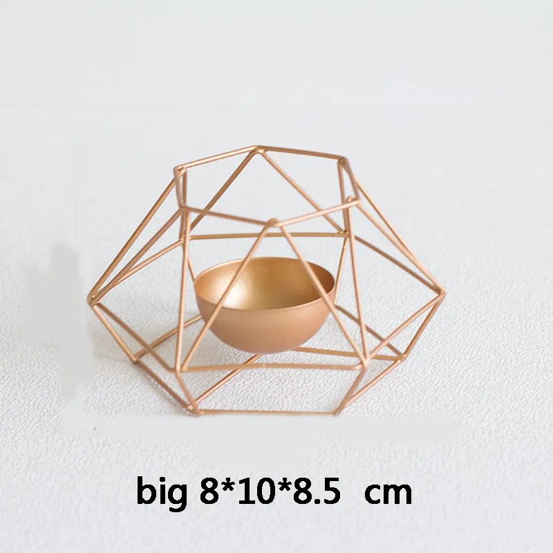 Big candle holder Модный металлический декоративный подсвечник с геометрическими фигурами, настенный подсвечник, подсвечник, подсвечник из нержавеющей стали, минималистичный свадебный Декор для дома - Цвет: Big candle holder