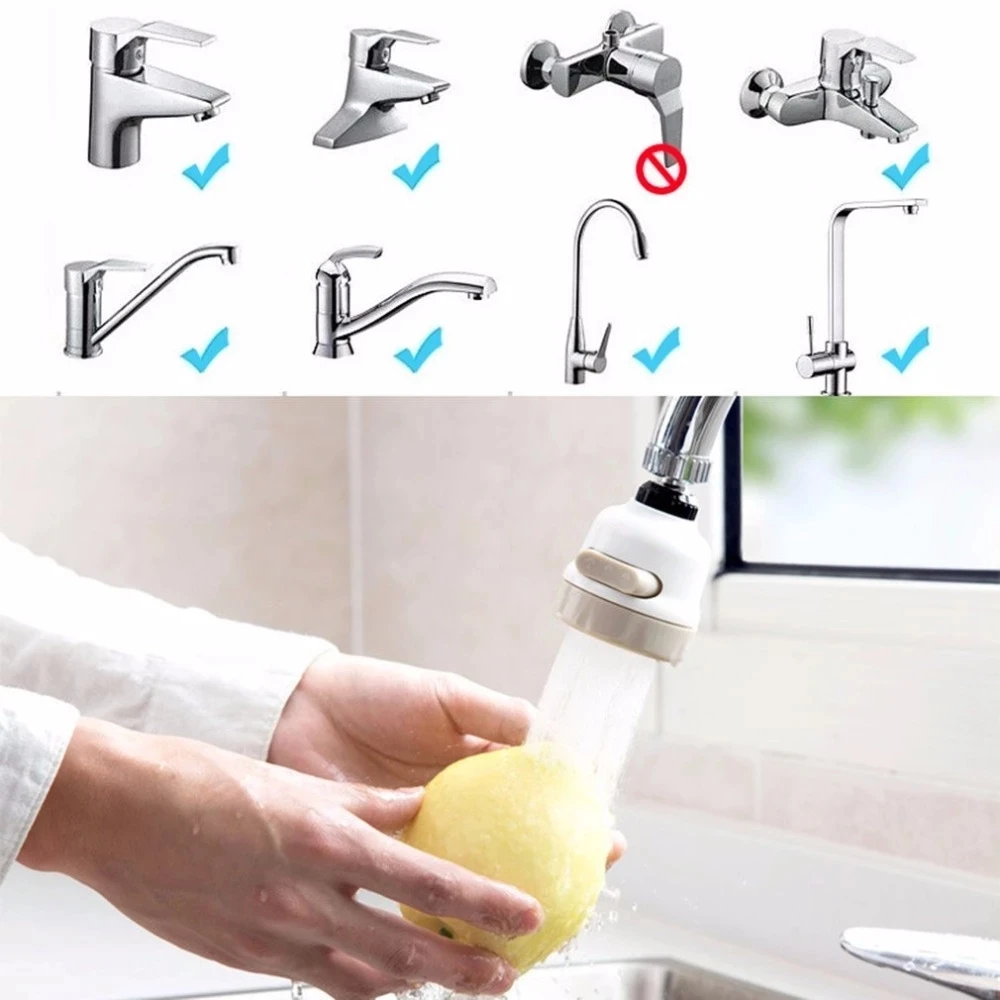 360 Degree Rotating Aerator Tap Swivel Faucet Nozzle Filter Sink Washing Spray Head Water Purifier Saving Diffuser Kitchen Devic