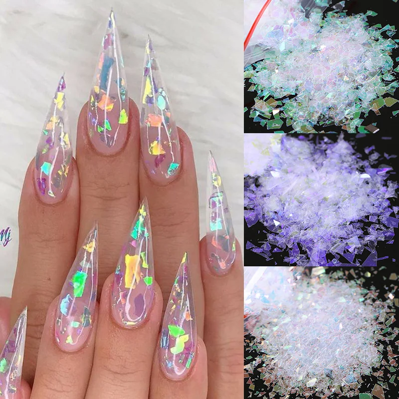 Nail Sequins Mirror Paillette-Decoration Art-Accessory Glitter Nail-Holographics 3d-Flakes