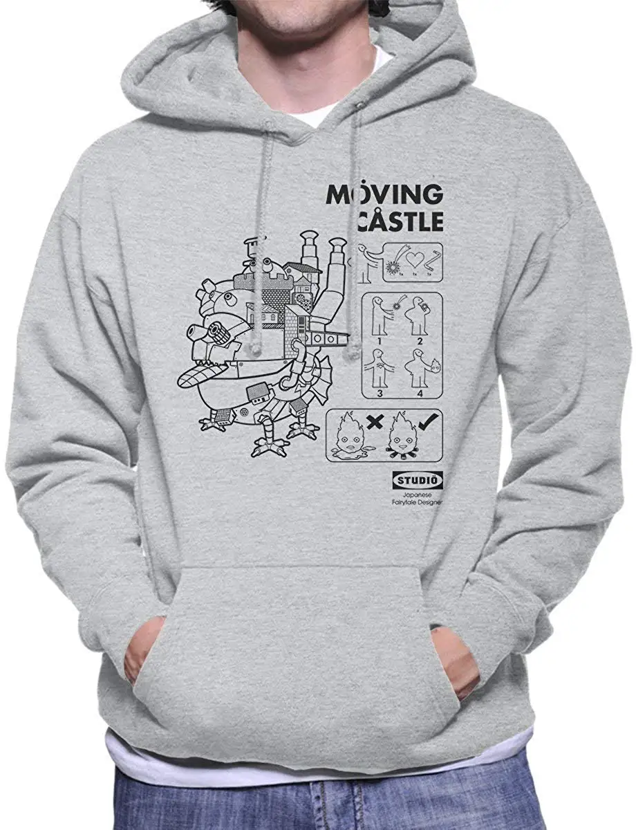 Ходячий замок указано Для мужчин с длинным рукавом с Sweatshirtunisex Для мужчин wo Для мужчин, толстовка с капюшоном