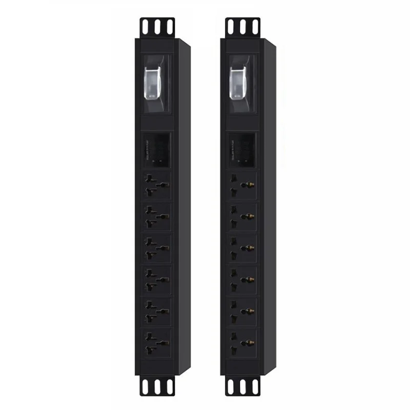 PDU 1U 6 EU разъем розеток 16A 250V energra розетка промышленная оснащено молниезащитой фильтрации enchufe адаптер розетка