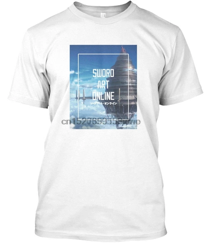 New T Shirt Men Sword Art Online Aincrad Anime Standard Unisex T-Shirt Short Tee | Мужская одежда