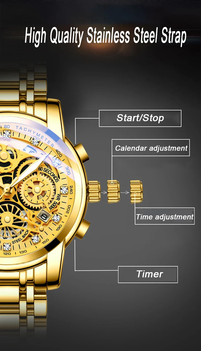 New Fashion Mens Watches with Stainless Steel Strap High Quality Accurate Waterproof Men's Business Watches Four Color