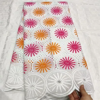 

Multicolor 2020 African Dry Lace Fabrics High Quality Nigeria Cotton Lace Fabric Swiss Voile Cotton Lace In Switzerland 5Yards