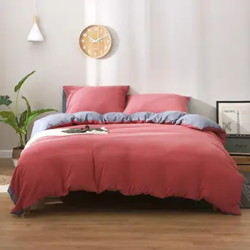 

nordic style bedding set fashion Double color comforter bedding sets bed set King size duvet cover set Quilt Cover Pillowcase