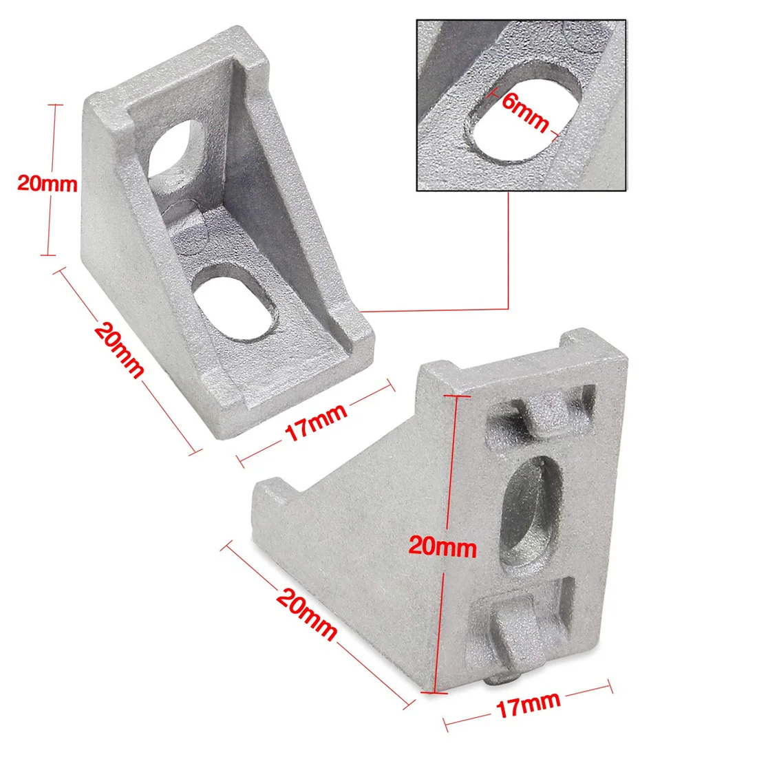 Алюминий угловой кронштейн фитинги 20x20x17 мм угловой кронштейн 10 шт. для соединителя алюминиевая профильная фреза