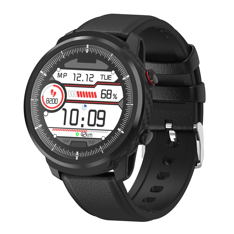 SENBONO умные часы с полным сенсорным экраном для мужчин и женщин, деловые спортивные часы, монитор сердечного ритма, погода, умные часы для IOS Android - Цвет: black leather