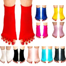 1 пара носки с пятью раздельными пальцами ортопедические разделители для пальцев Bunion корректор ортопедический Hallux вальгусная коррекция осанки эктропион