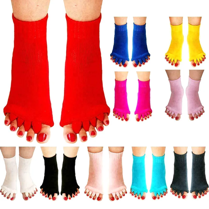 

1Pair Five Toe Socks Orthotics Separators For Toes Bunion Corrector Orthopedic Hallux Valgus Posture Correction Ectropion