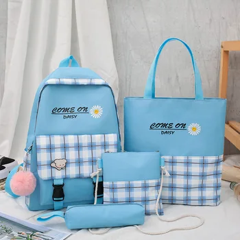 

School Bag Female of Junior High School Campus Wild Small Fresh College Student Backpack Cute Lattice Girl Backpacks Sac A Dos